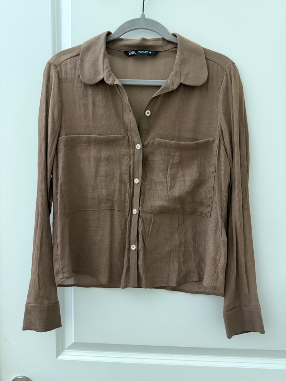 Lightweight Brown Long-Sleeve Women's Top
